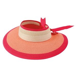 Elegant Red and Tan Sun Hat